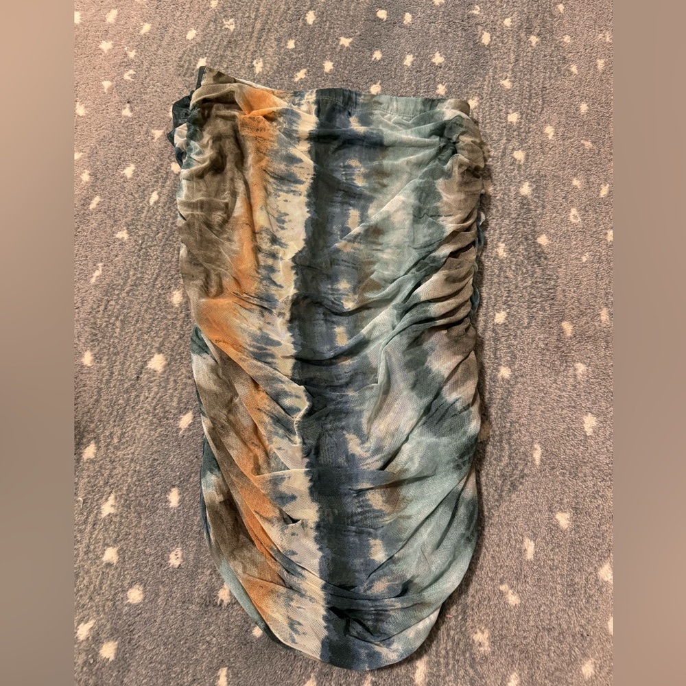 Multi color ruched mini skirt vintage